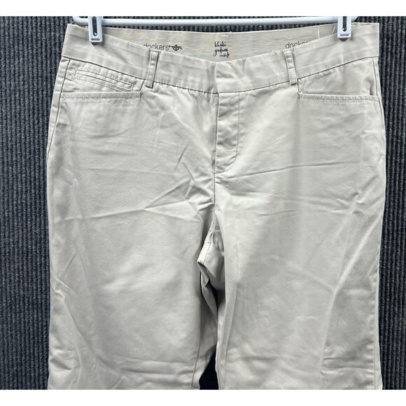 DOCKERS Khaki Pants Womens 16 Medium Beige Tan Casual Work Dressy College School - Picture 5 of 16